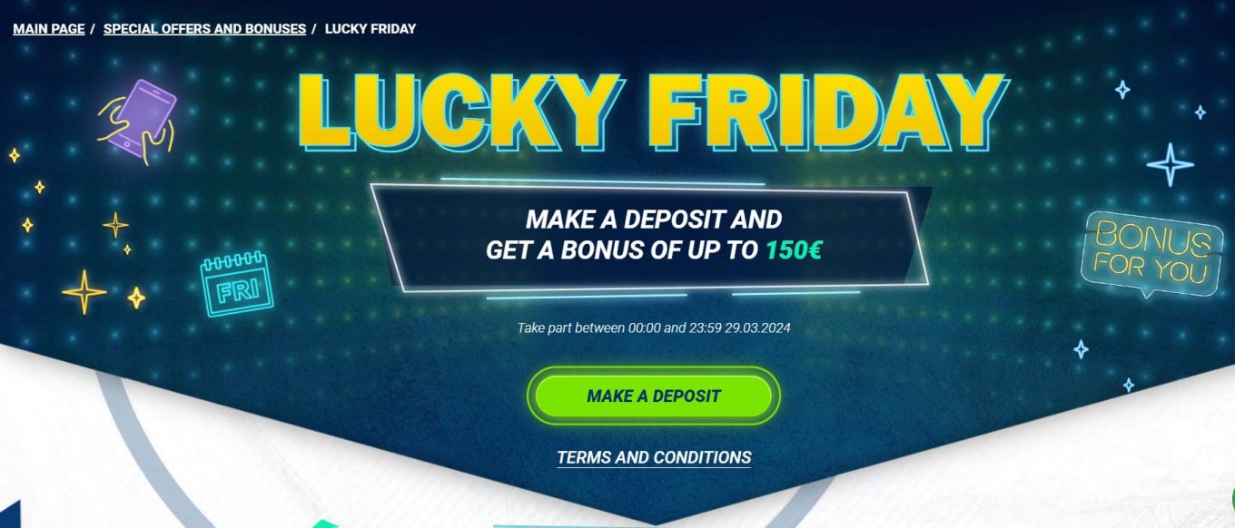 1xBet Lucky Friday Bonus