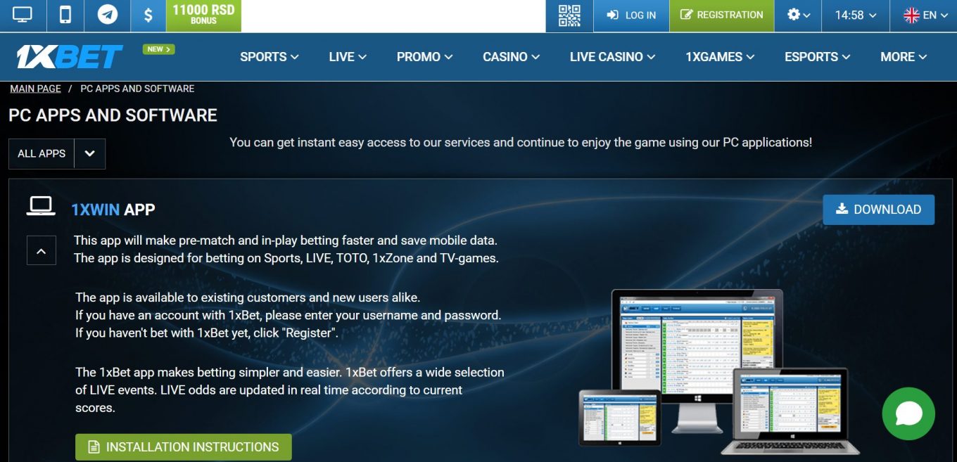 Download 1xBet App for PC
